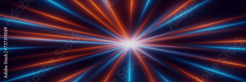Futuristic high-speed traffic with rays of light and neon lines. Abstract shimmering background.