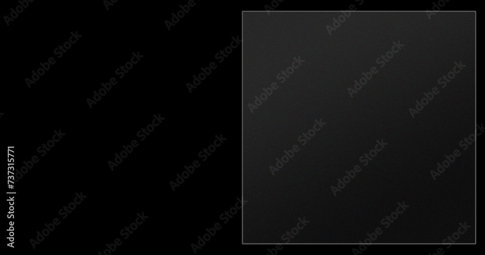 Black Glassmorphism Background with Realistic Effect and Futuristic UIUX Illustration for product advertisement. Transparent glass plate on right side.  Pedestal card on dark background