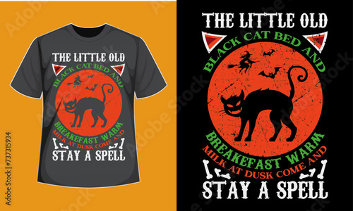 The Little Old Black Cat Bed And Breakefast Warm Milk At Dusk Come And Stay A Spell T-Shirt