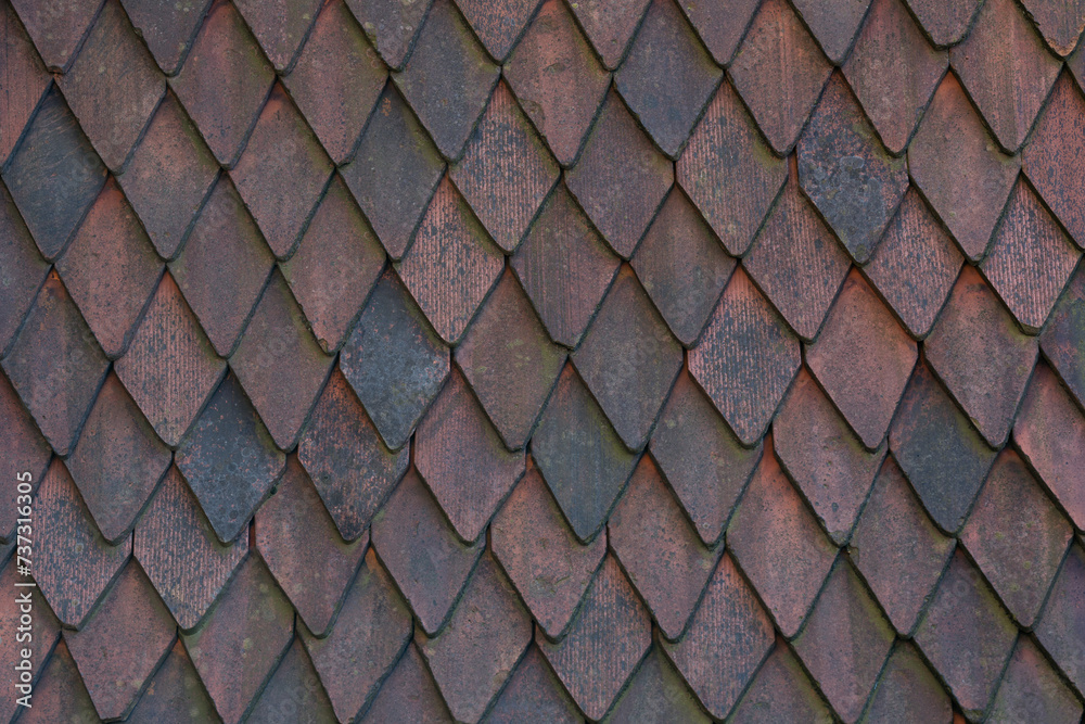 Textured Red Roof Tiles Pattern Textured Red Roof Tiles Pattern