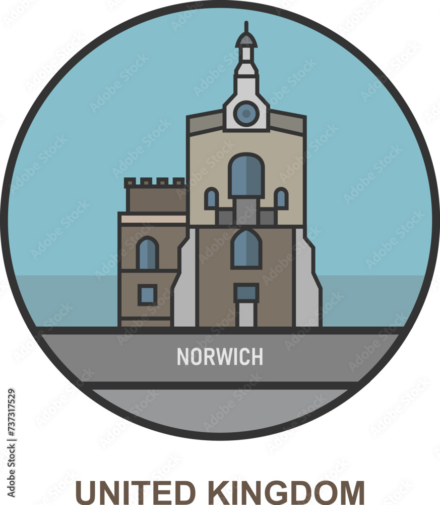 Norwich. Cities and towns in United Kingdom