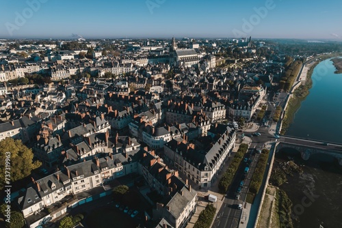 A Majestic Tapestry  Captivating Cityscape Embracing the Serene Loire River