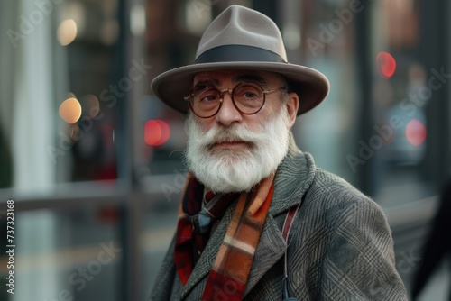 One handsome old man confident and fashionable