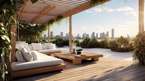  Interior design Beautiful modern terrace lounge © Waji