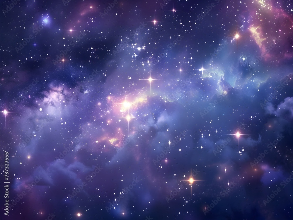 Space Nebula Galaxy Wallpaper in Purple and Blue Hues