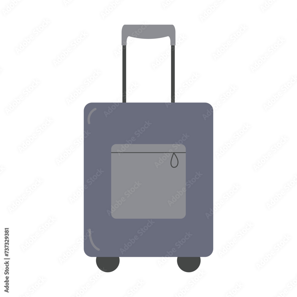 Suitcase for travel. Vector flat design.