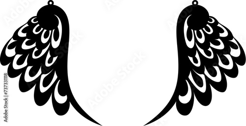 Laser Cutting Angel Wings Earrings. Angel Wing Pendant for laser cutting.