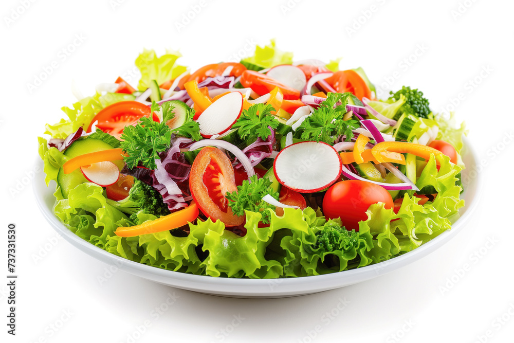 Mixed vegetable salad isolated