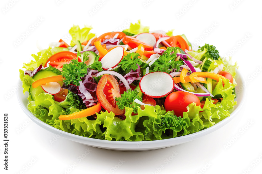 Mixed vegetable salad isolated Mixed vegetable salad isolated