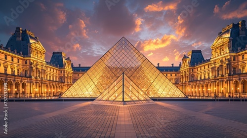 The Louvre Museum in Paris, France is one of the world's most famous and largest museums.