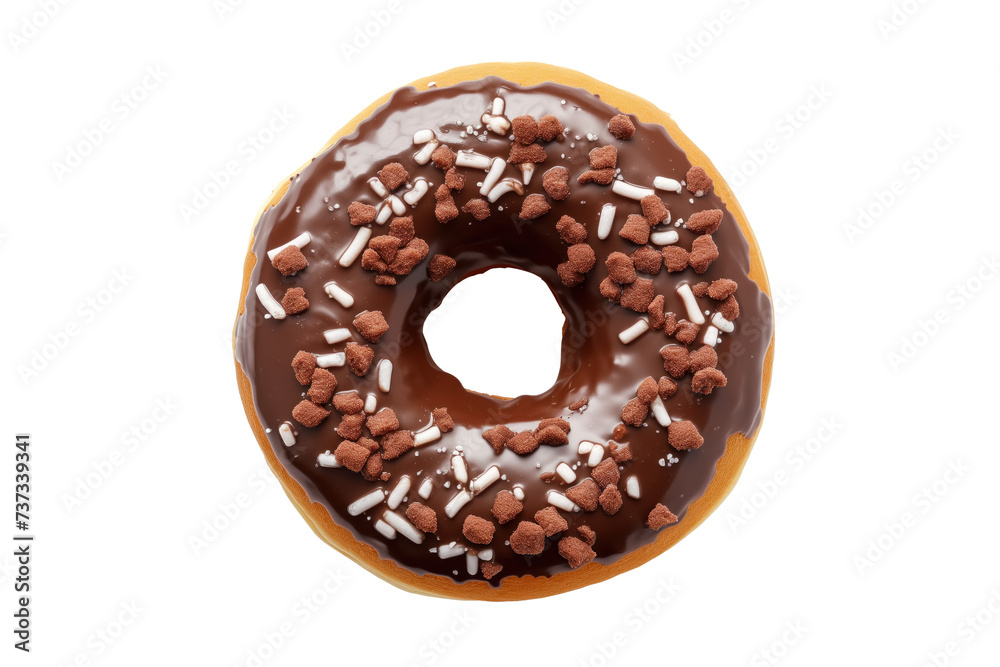 Chocolate donut top view Chocolate donut top view