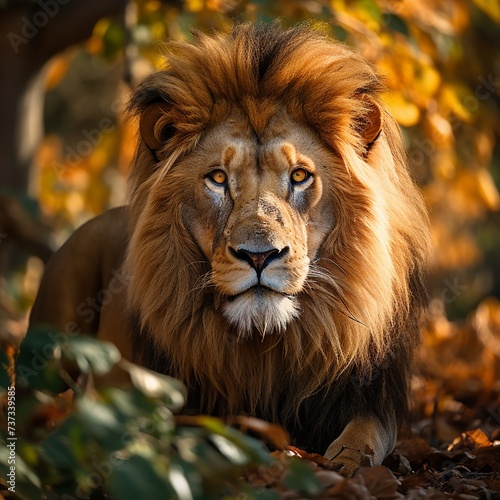 illustration of lion in wildlife shoot  Generative ai