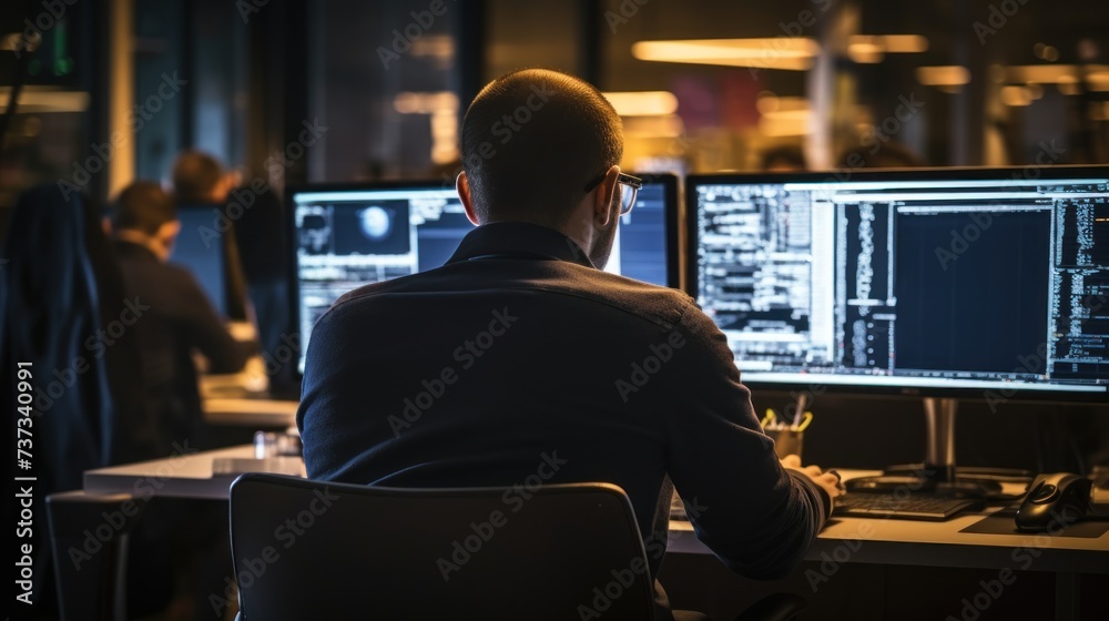 IT professionals work in peace and quiet and develop their programming skills IT professionals work in peace and quiet and develop their programming skills