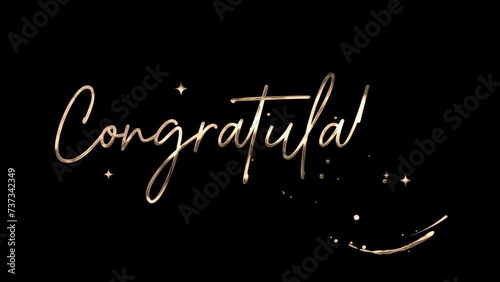Gold Congratulation Text Animation