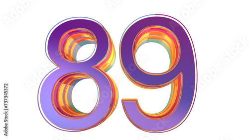 Purple 3d number 89