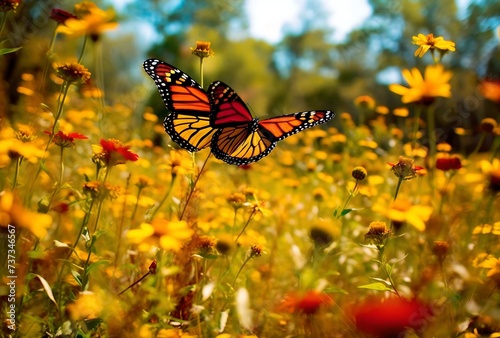 Natural background, beautiful butterfly on flower © inspiretta
