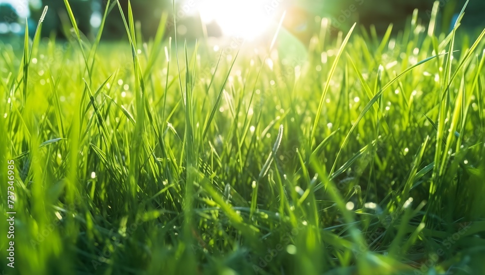 Green grass closeup in the sunlight Green grass closeup in the sunlight