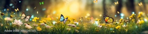 Natural background, beautiful butterfly on summer field © inspiretta
