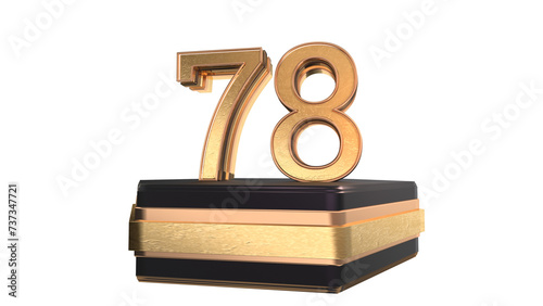  gold 3d number 78 photo