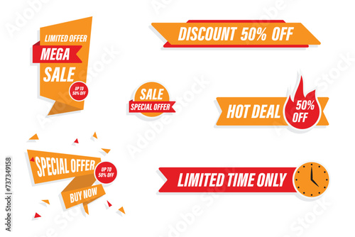 A set of discount banners and sale tags, a banner with special offers, sale stickers, vector elements for web design.