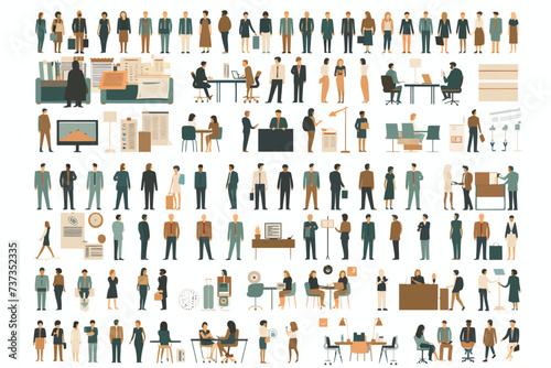 A comprehensive set of human resources and business-related vector images emerges © Thuan