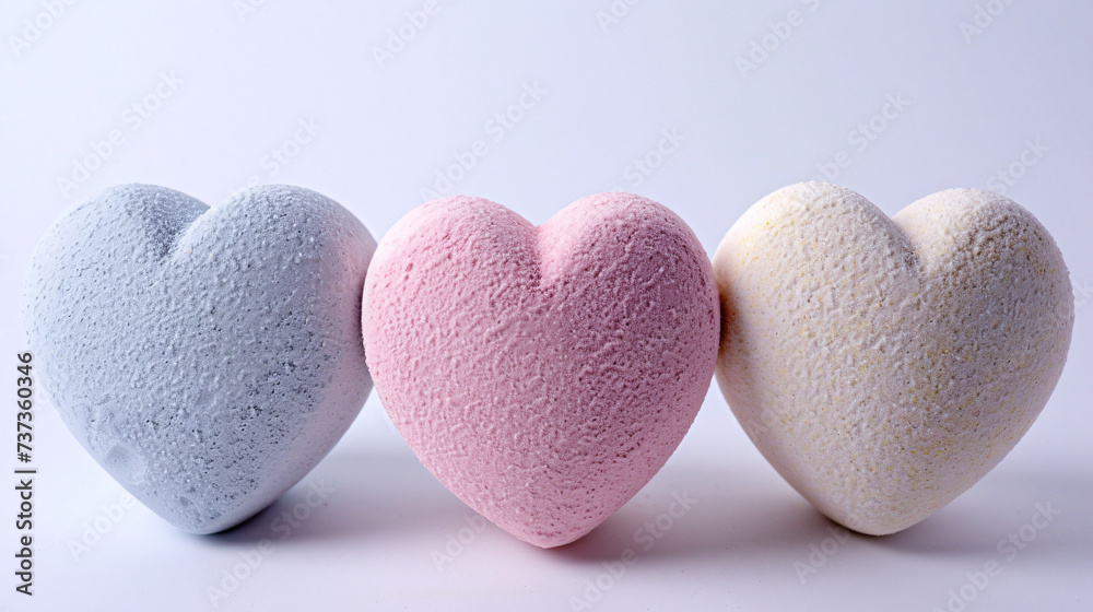 Bath bombs heart shape