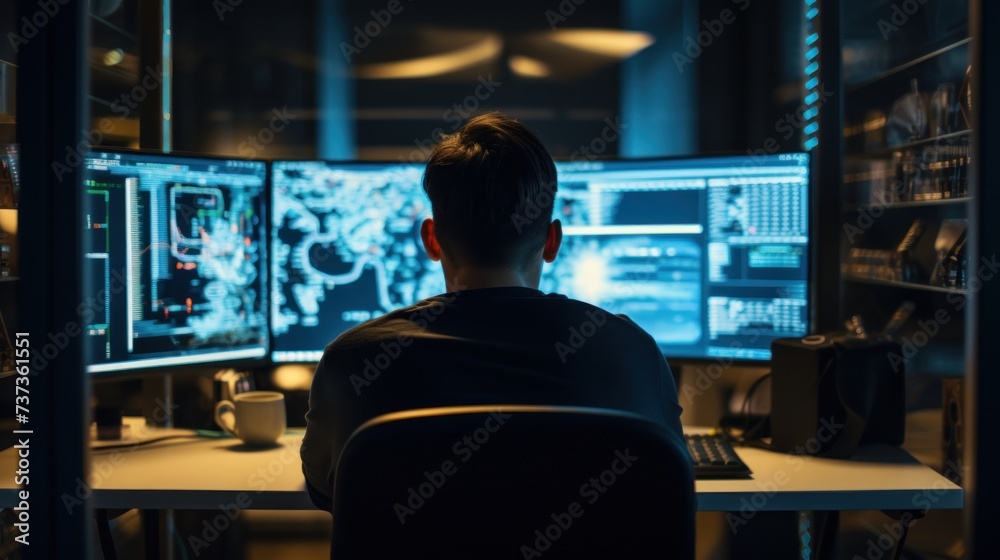 IT professionals work in peace and quiet and develop their programming skills IT professionals work in peace and quiet and develop their programming skills