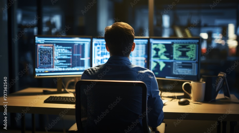 IT professionals work in peace and quiet and develop their programming skills IT professionals work in peace and quiet and develop their programming skills