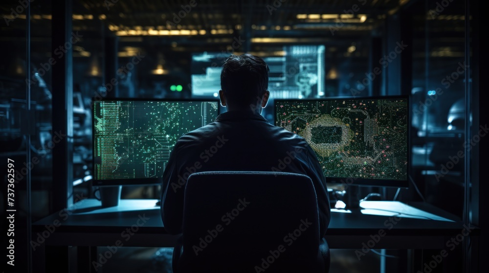 IT professionals work in peace and quiet and develop their programming skills IT professionals work in peace and quiet and develop their programming skills