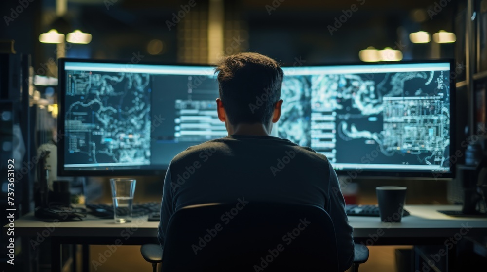 IT professionals work in peace and quiet and develop their programming skills IT professionals work in peace and quiet and develop their programming skills