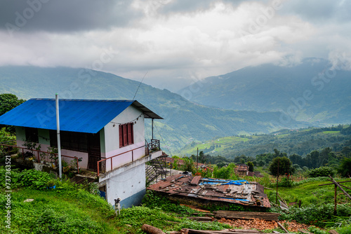 views of dhampu,s village, nepal photo