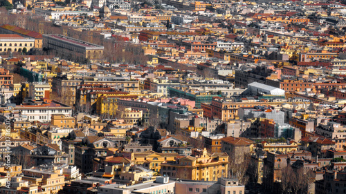 Aerial view on the houses and buildings of the Prati district in the historic center of Rome, Italy.