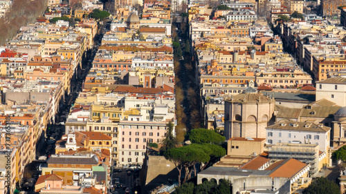 Photography Aerial view on the houses and buildings of the Prati district in the historic center of Rome, Italy