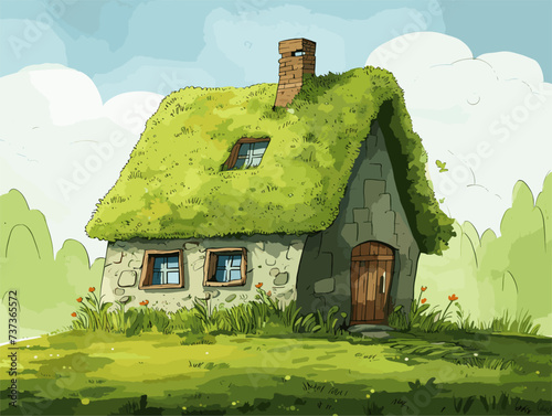 Green house in the forest