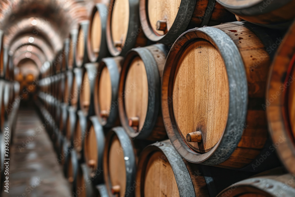 Barricas de vino en antigua Bodega Francesa