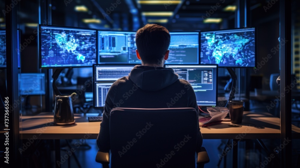 IT professionals work in peace and quiet and develop their programming skills IT professionals work in peace and quiet and develop their programming skills