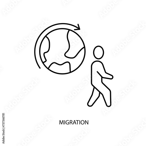 migration concept line icon. Simple element illustration. migration concept outline symbol design.