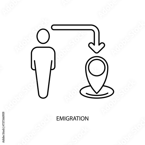 emigration concept line icon. Simple element illustration. emigration concept outline symbol design.