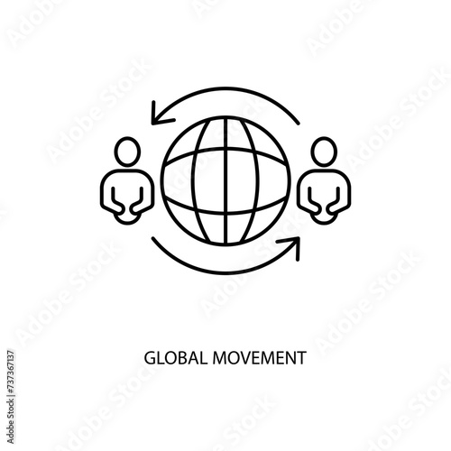 global movement concept line icon. Simple element illustration. global movement concept outline symbol design.
