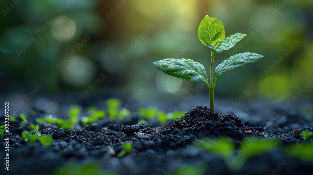 Small Green Plant Sprouting From the Ground Small Green Plant Sprouting From the Ground