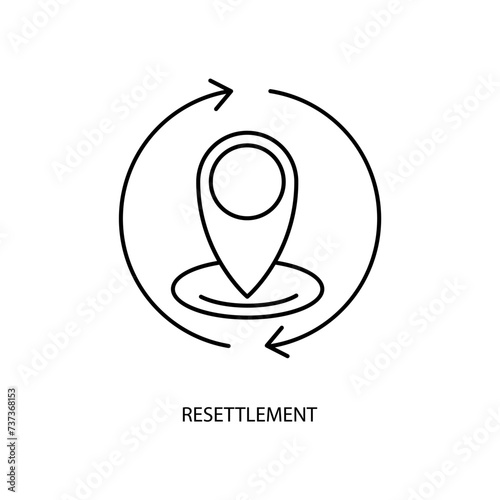 resettlement concept line icon. Simple element illustration. resettlement concept outline symbol design.