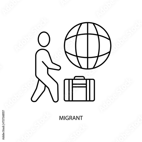 migrant concept line icon. Simple element illustration. migrant concept outline symbol design.