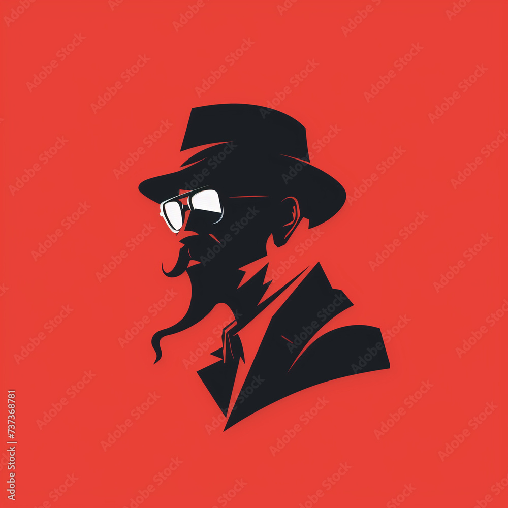 Gentleman with Pipe in Profile
