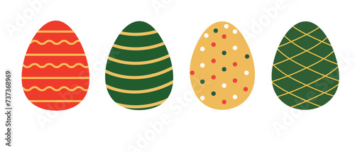 Easter Egg Vector. Set of color ester eggs. Vector set of easter eggs, silhouette. Easter day element set. Vector illustration of egg. 