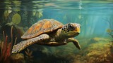 swimming turtle.