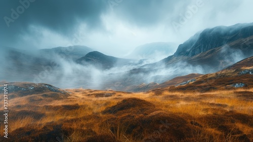 Ethereal Highlands: Dreamlike Mist-Filled Hills of Scotland