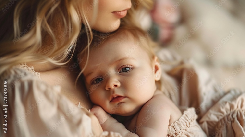 A mother carrying a new born child A mother carrying a new born child