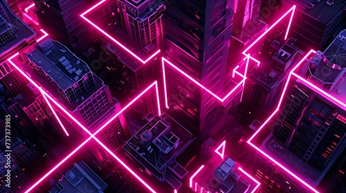 Futuristic cyberpunk city abstract background