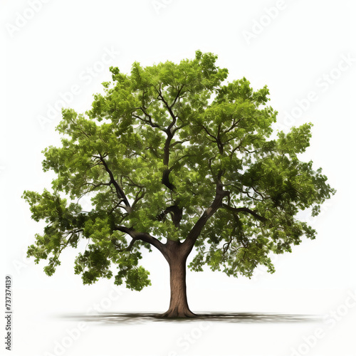 Old oak tree isolated on white background. EPS 10 vector file included