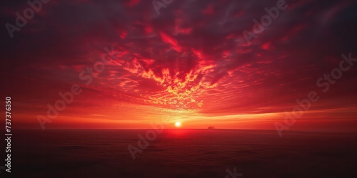 Red sunset background  a spectrum of crimson  symbolizing day s closure and dawn s hope.